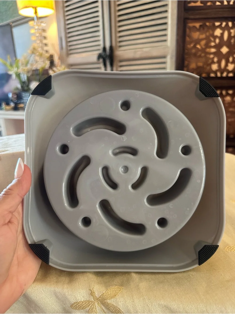 YINEYA Gray Slow Feeder Dog Bowl. New.